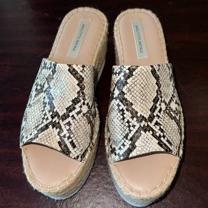 Saks fifth Avenue snakeskin platform sandals